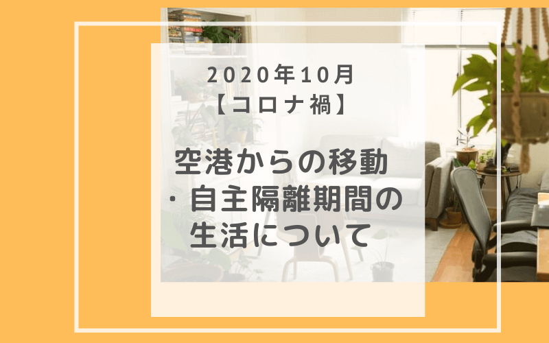 年10月 海外からの帰国時 空港からの移動 自主隔離期間の生活 東欧在住駐在妻の覚え書き